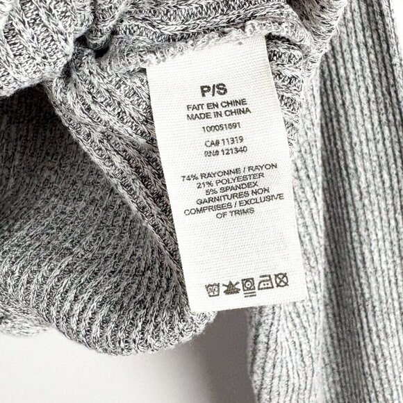 Garage Womens Cropped Rib Knit Mock Neck Sweater Heather Grey Small - Picture 4 of 5